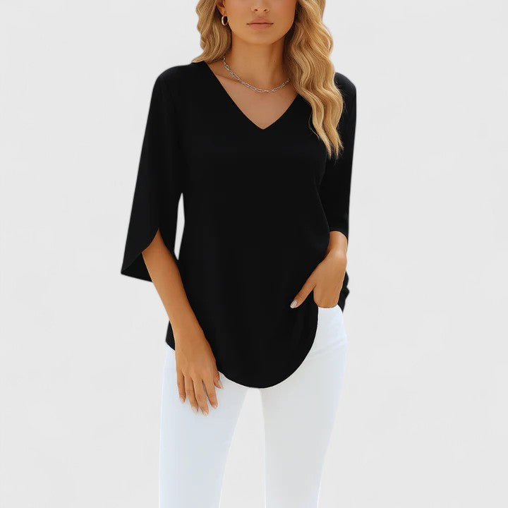 Violetta™ | Blouse V-Neck Sophistiquée