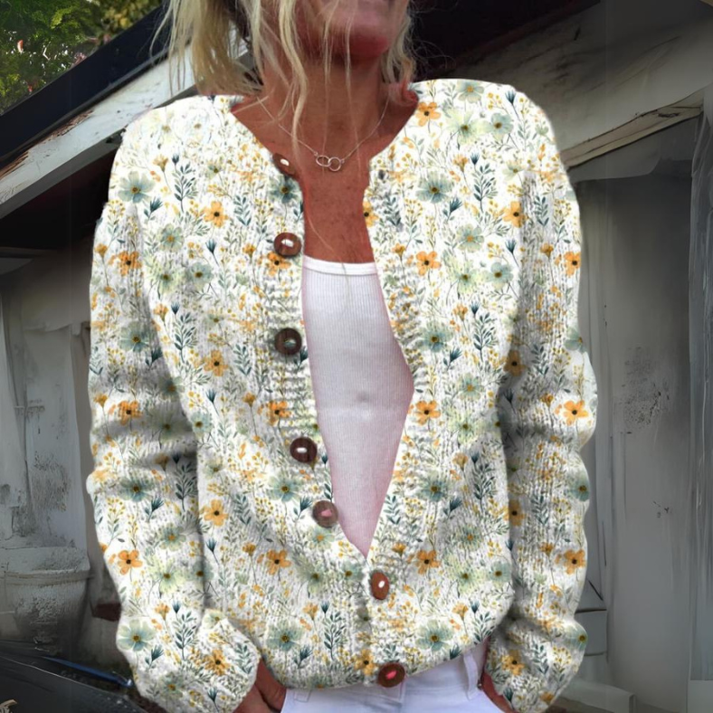 Leilani | Cardigan chaud et joli avec imprimé floral