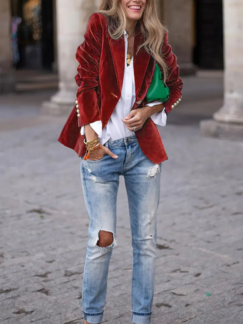 JULISSA | VESTE EN VELOURS ÉLÉGANTE