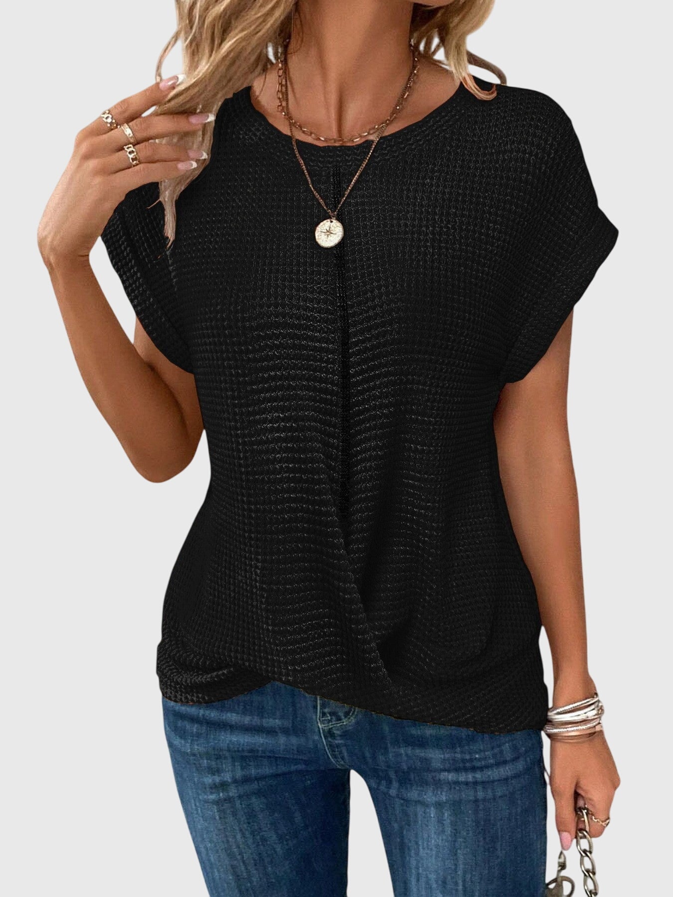 Isa™ | Blouse Élégante avec Col Rond
