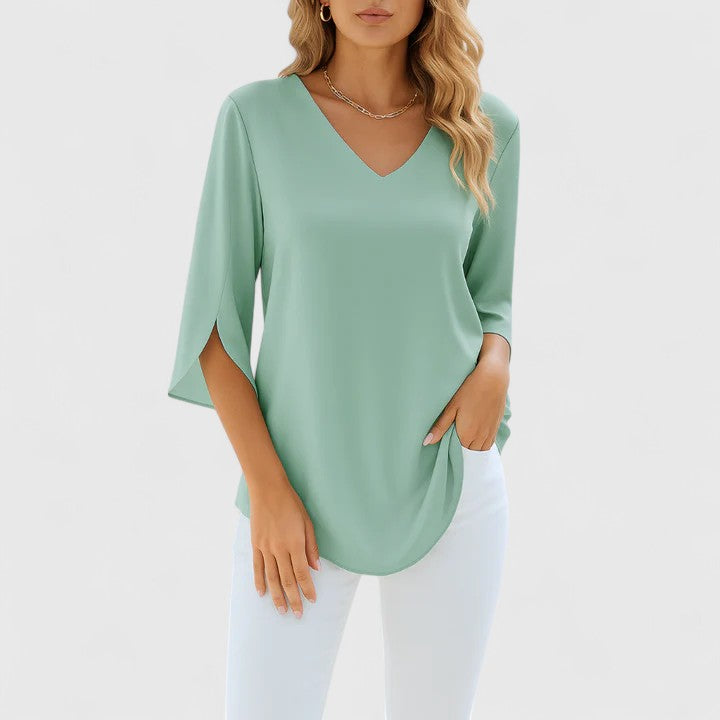 Violetta™ | Blouse V-Neck Sophistiquée