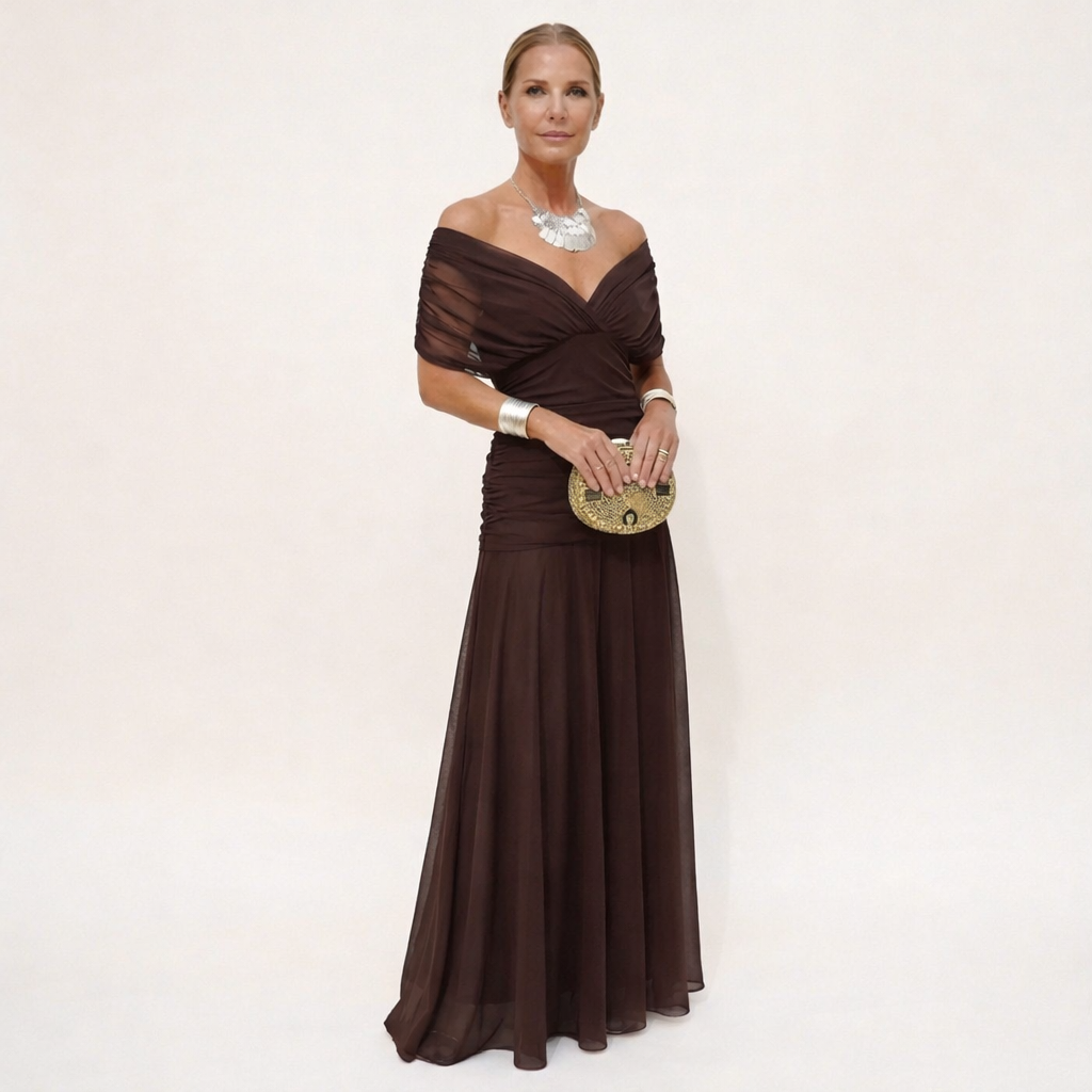Velora | Robe longue à fleurs avec encolure en V