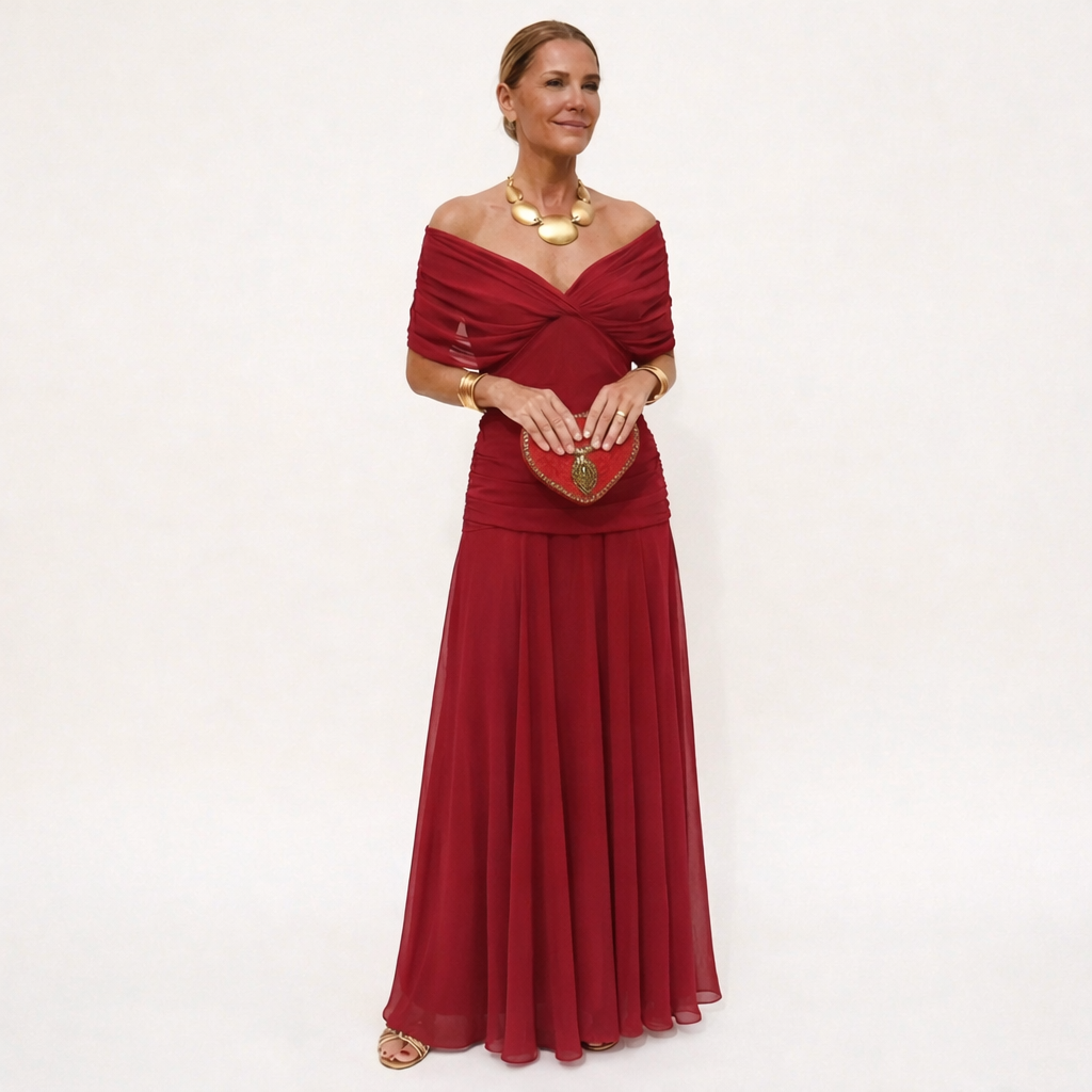 Velora | Robe longue à fleurs avec encolure en V