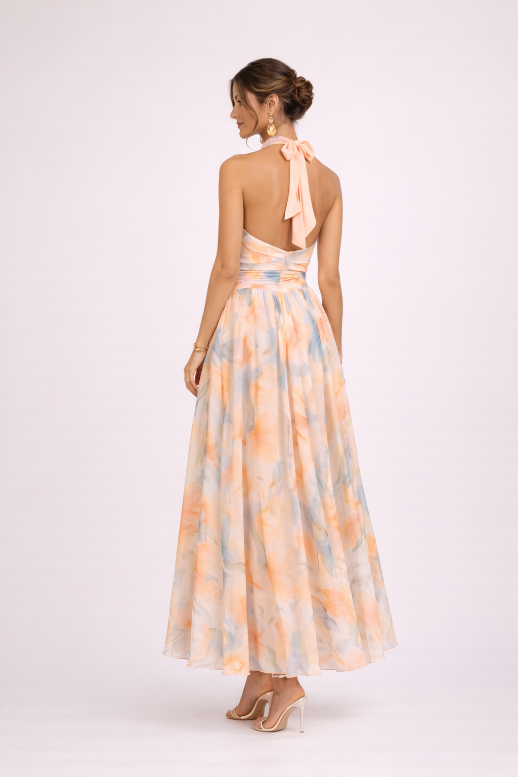 CAMILLE™ | Robe Halter Aquarelle