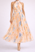 CAMILLE™ | Robe Halter Aquarelle