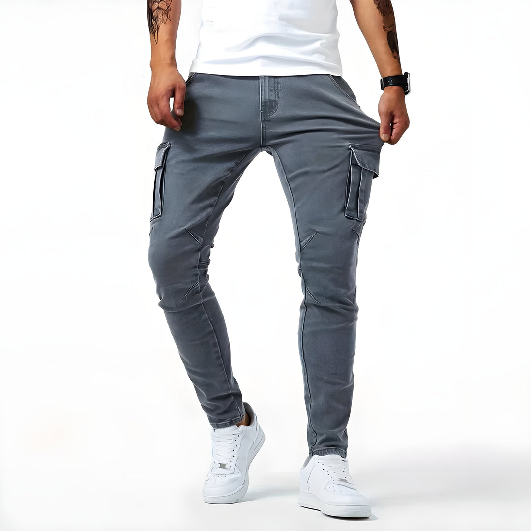 Samuel | Pantalon Cargo en Denim Stretch