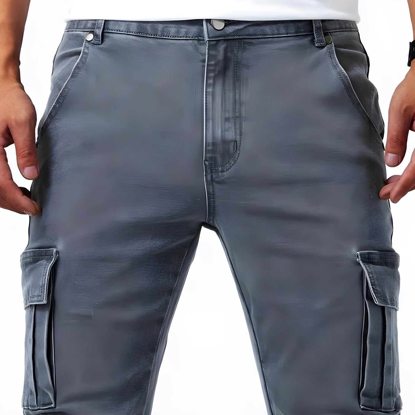 Samuel | Pantalon Cargo en Denim Stretch