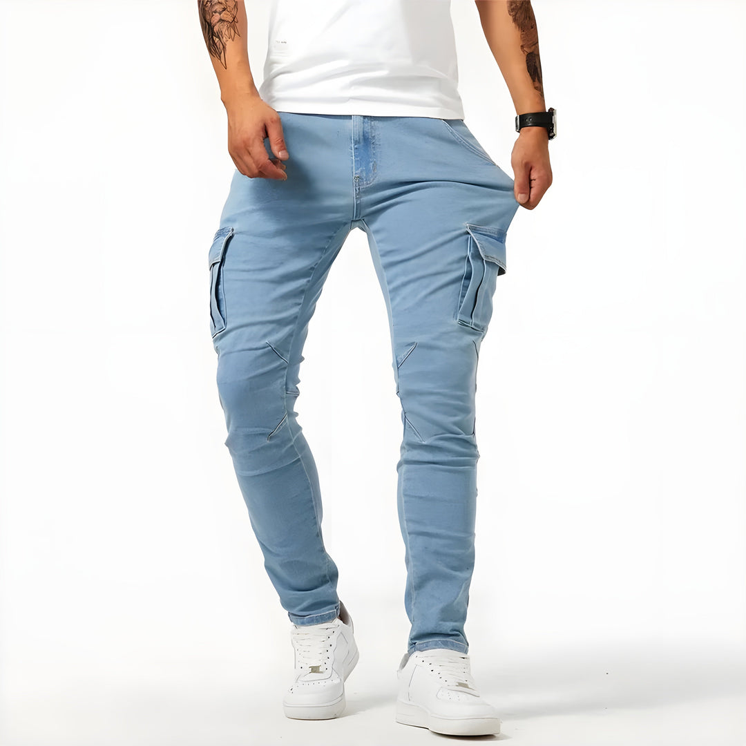 Samuel | Pantalon Cargo en Denim Stretch