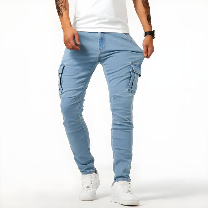 Samuel | Pantalon Cargo en Denim Stretch