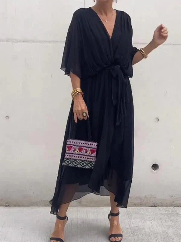 Keira™ | Robe élégante en mousseline avec encolure en V