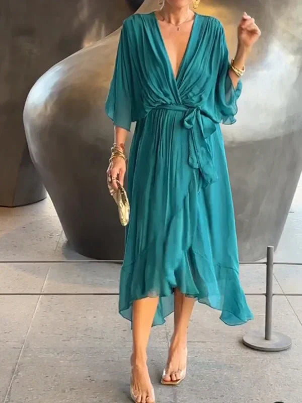 Keira™ | Robe élégante en mousseline avec encolure en V