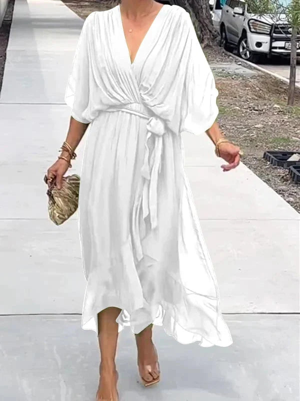 Keira™ | Robe élégante en mousseline avec encolure en V