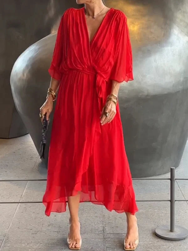 Keira™ | Robe élégante en mousseline avec encolure en V