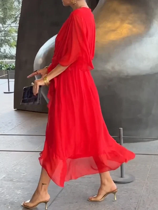 Keira™ | Robe élégante en mousseline avec encolure en V