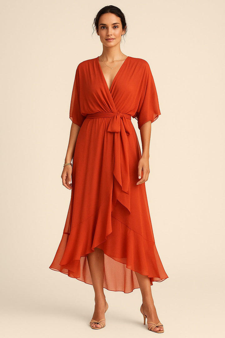 Keira™ | Robe élégante en mousseline avec encolure en V