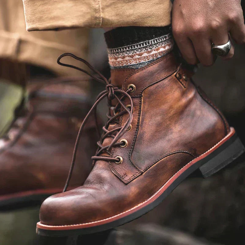 Fanum | Bottes pour Hommes à Bout Rond Rétro