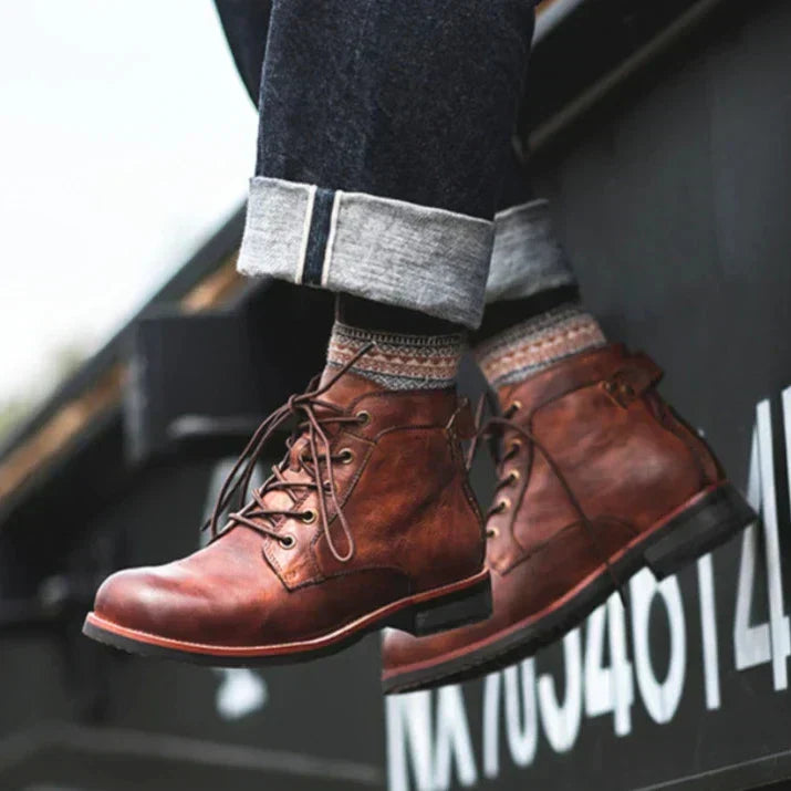 Fanum | Bottes pour Hommes à Bout Rond Rétro