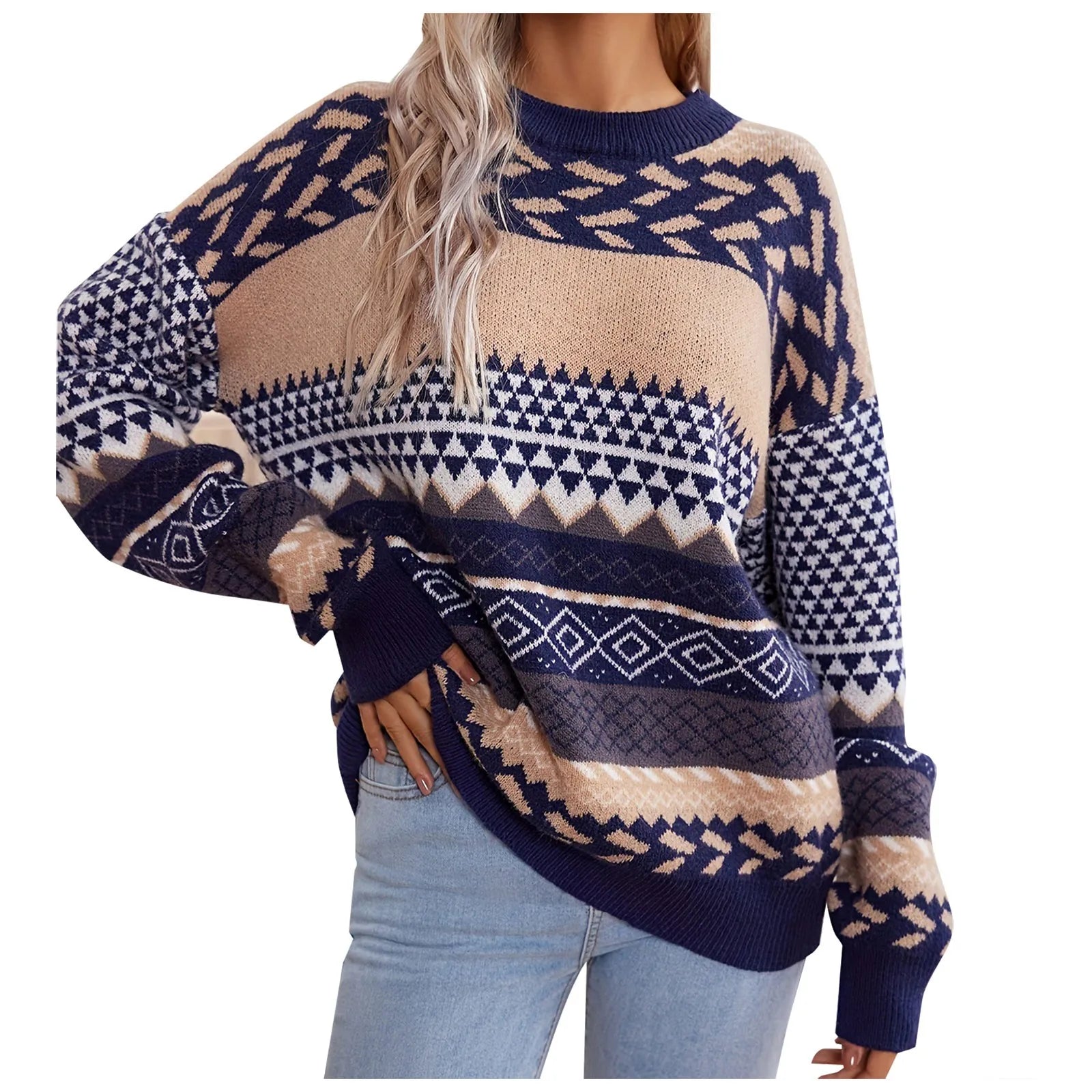 Haze | Pull en tricot rétro à contraste