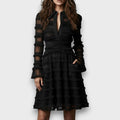 Parisa – Robe midi à franges transparentes